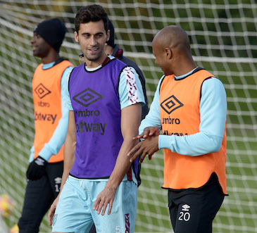 Arbeloa works hard in training