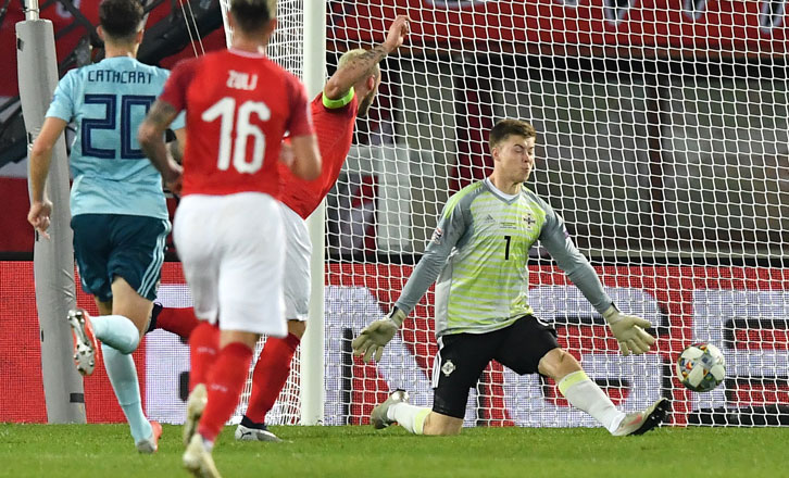 Marko Arnautovic scores against Northern Ireland