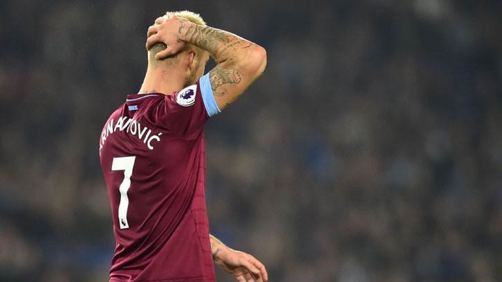 It was a frustrating Friday evening at the Amex for Marko Arnautovic