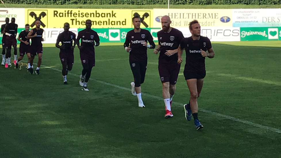 The Hammers get down to work on the first day in Austria