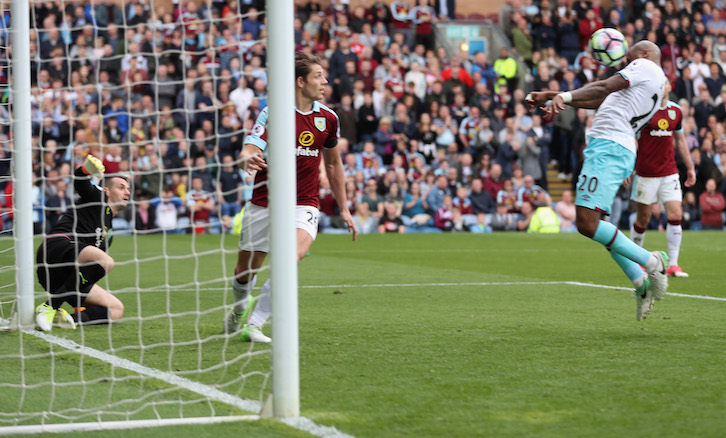 Ayew heads the Hammers in front at Burnley