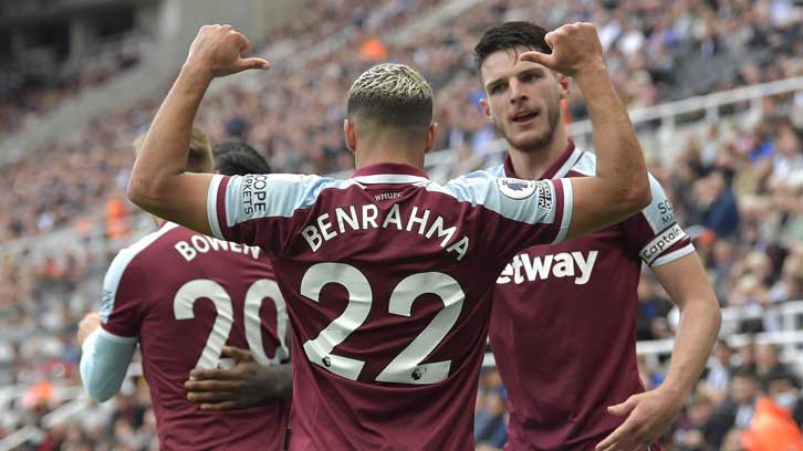 Saïd Benrahma celebrates scoring at Newcastle