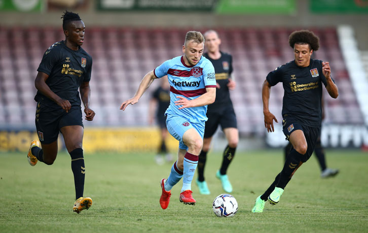 Jarrod Bowen continued his strong start to pre-season at Sixfields Stadium