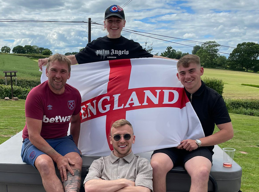 Jarrod Bowen with his family