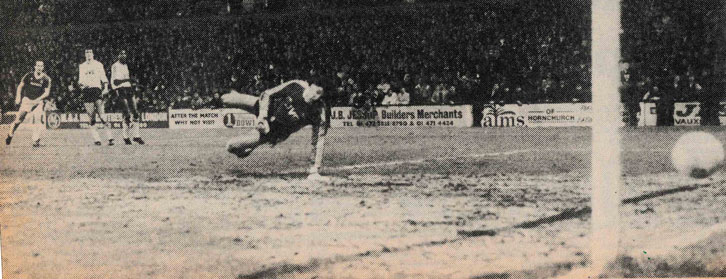 Liam Brady scores against Arsenal