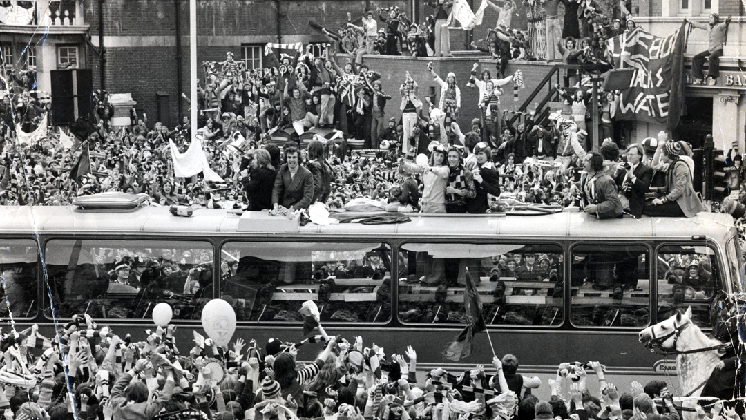 Open top bus tour following the 1975 FA Cup final