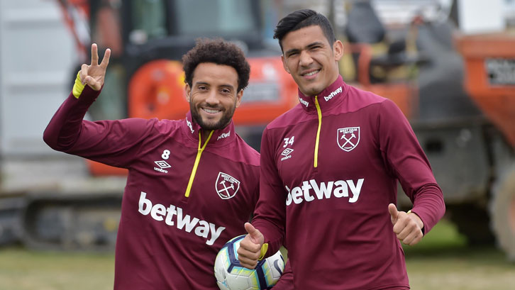 Fabian Balbuena (right) and fellow South American Felipe Anderson are enjoying life in Claret and Blue