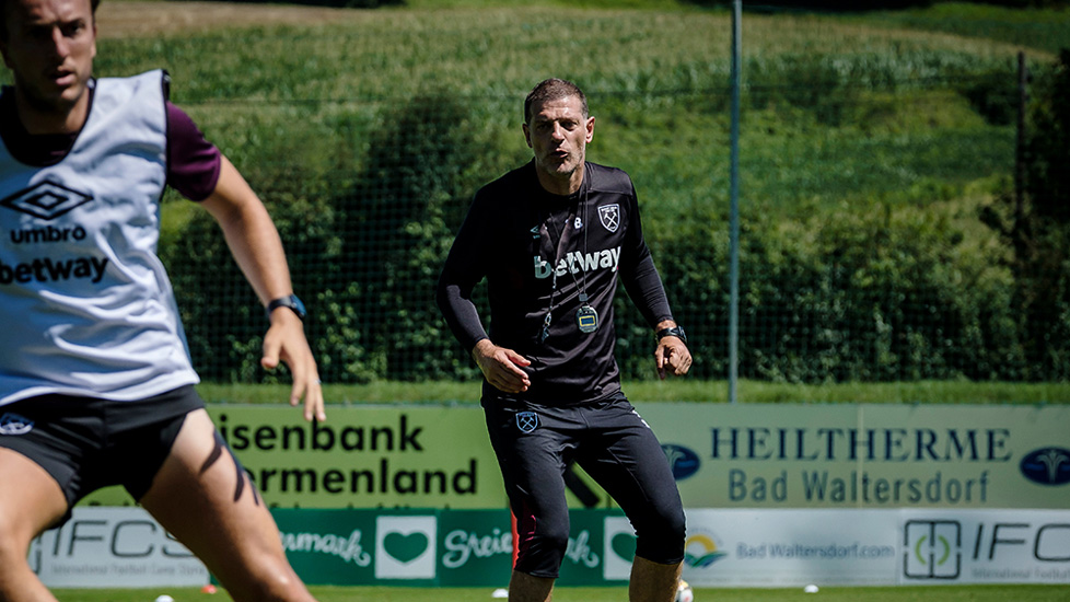 Slaven Bilic takes training in Austria