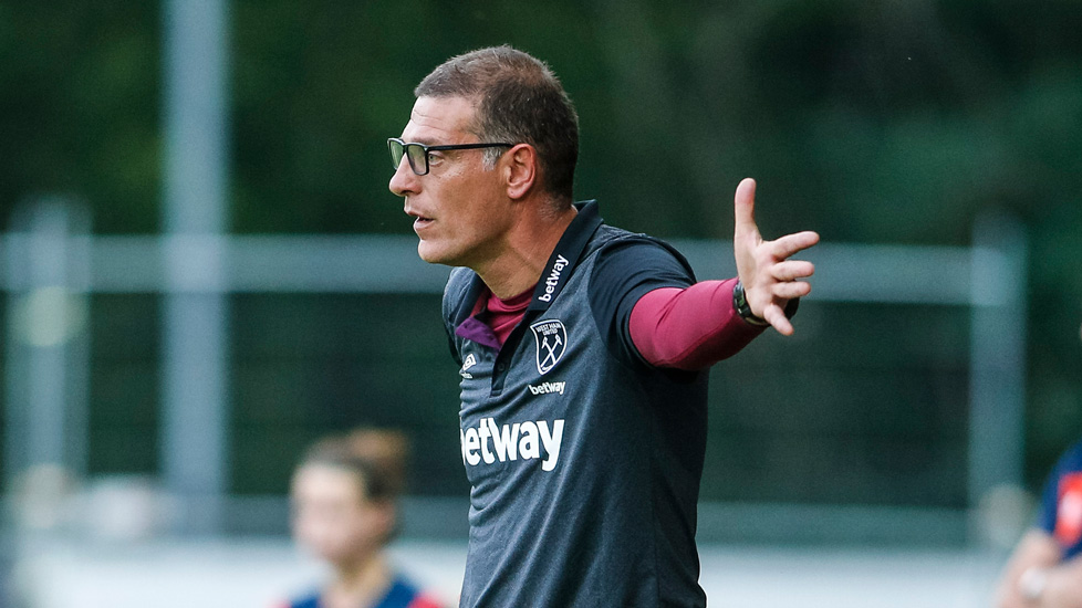 Slaven Bilic gives his instructions from the sidelines against Fulham