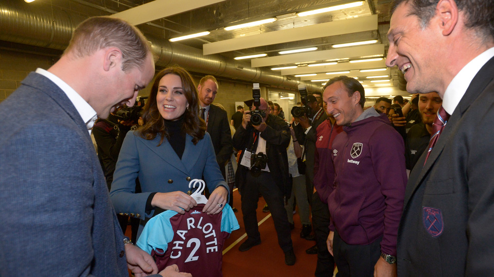 Slaven Bilic and Mark Noble meet the Duke and Duchess of Cambridge