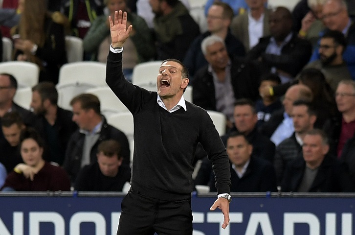 Slaven Bilic gestures during West Ham United's win over Huddersfield Town