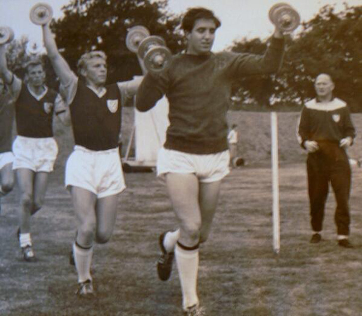 Bill Robinson coaches a young Bobby Moore and John Bond