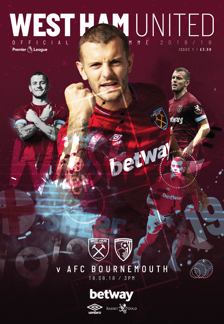 West Ham United v AFC Bournemouth programme cover