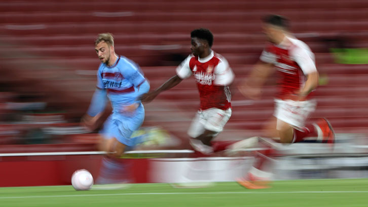 Jarrod Bowen in action at Arsenal