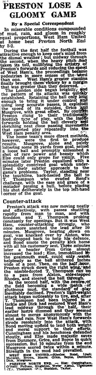A newspaper report of Ronnie Boyce's debut
