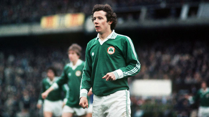 Liam Brady in action for Ireland
