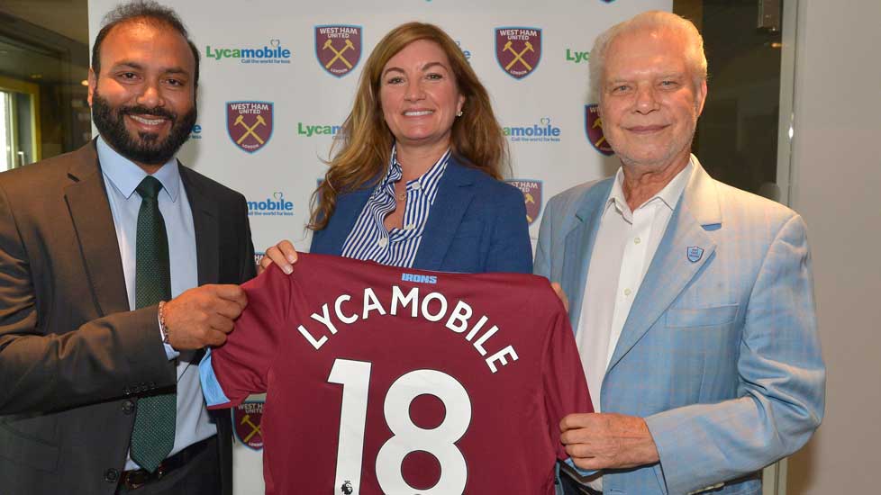 Karren Brady and David Gold at the Lycamobile launch event