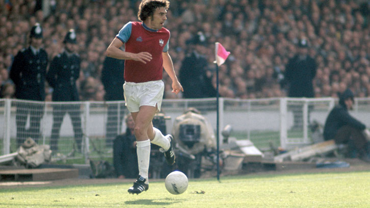 Trevor Brooking in action during the 1975 FA Cup final