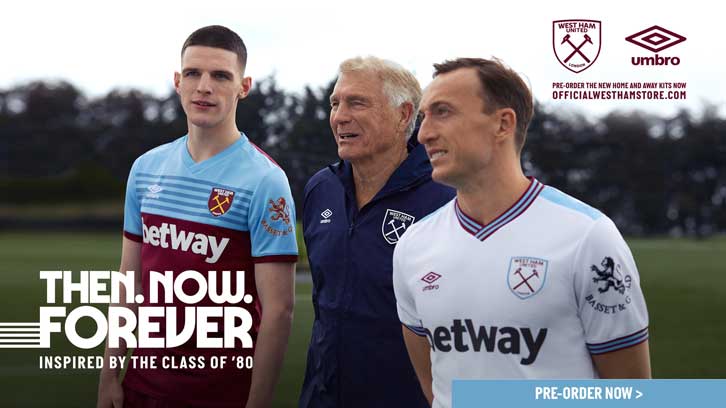 Sir Trevor Brooking with Mark Noble and Declan Rice