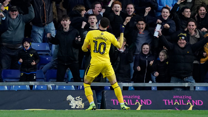 Marcus Browne celebrates scoring against Sunderland