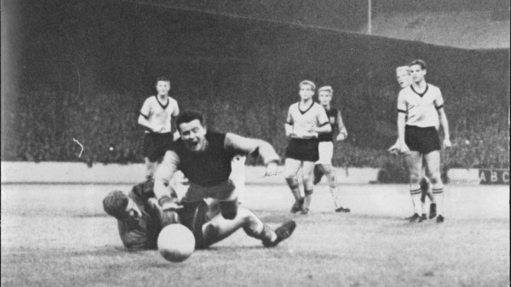 Johnny Byrne in action against Wolves in 1964