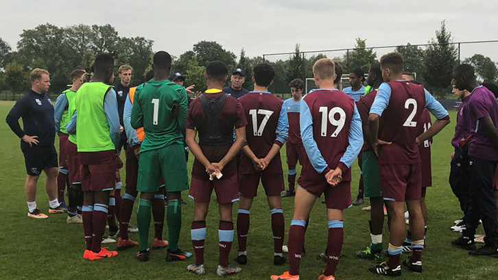 West Ham United U18s team-talk