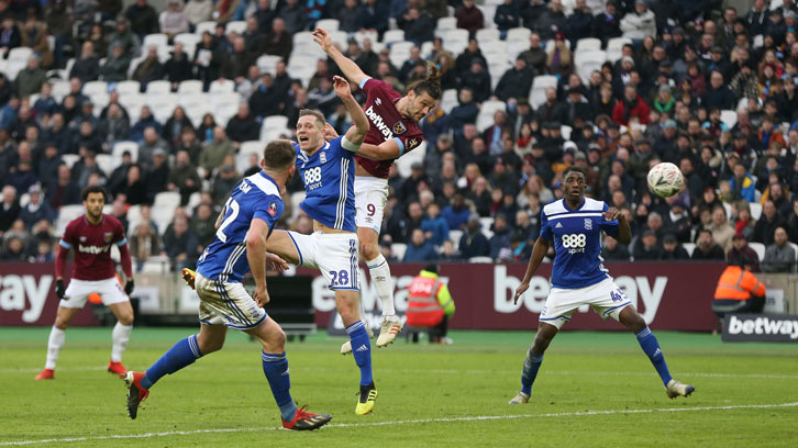 Andy Carroll scored West Ham United's second goal in added time