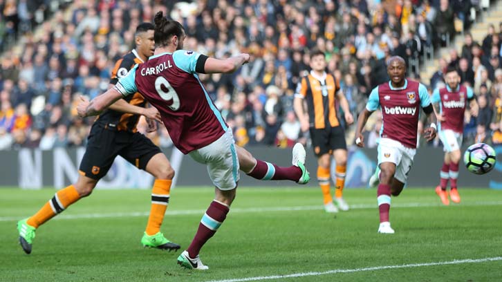 Andy Carroll scores at Hull