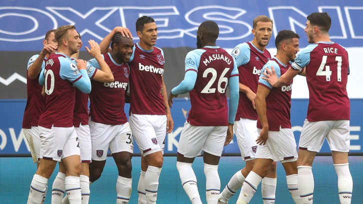 West Ham celebrate against Leicester