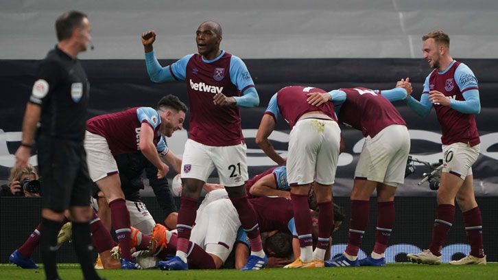 West Ham celebrate against Spurs