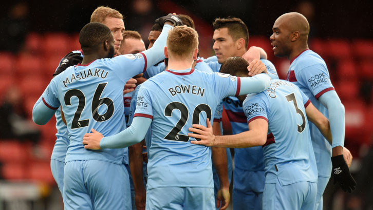 West Ham celebrate at Sheffield United