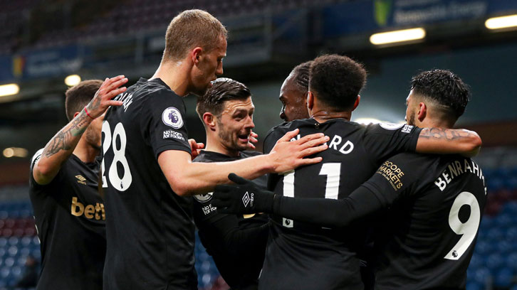 West Ham celebrate at Burnley