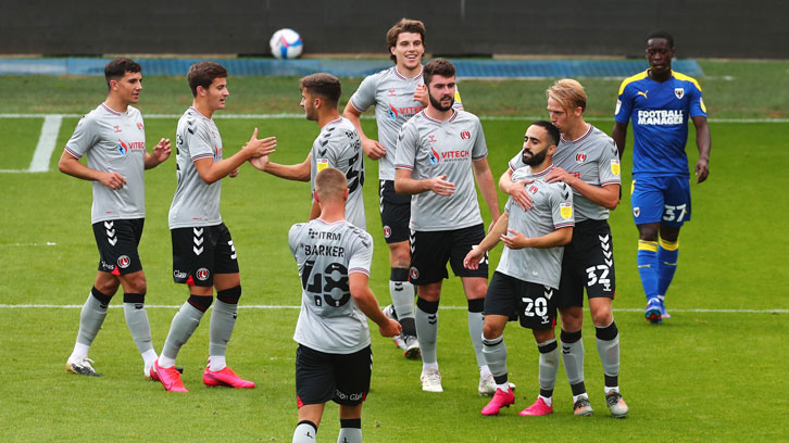 Charlton Athletic players celebrate