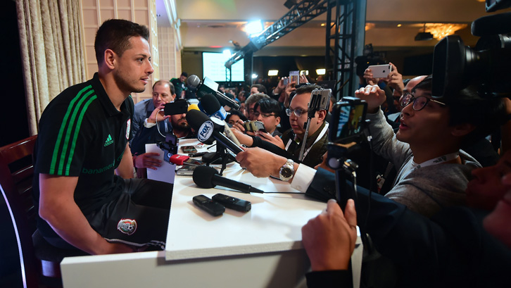 Chicharito meets the media in Los Angeles