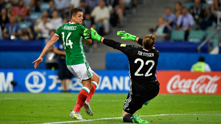 Chicharito and Mexico faced Germany in the 2017 FIFA Confederations Cup semi-finals in Russia