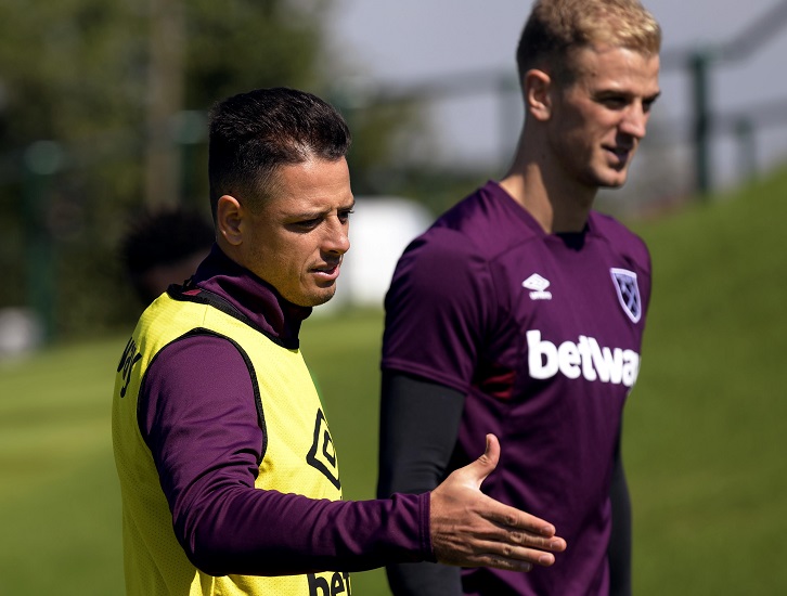 Chicharito and Joe Hart