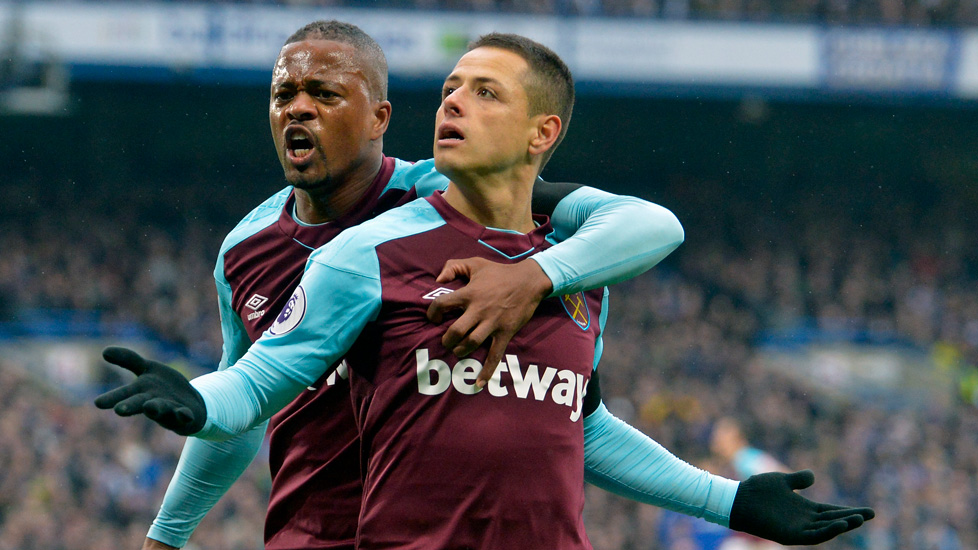 Chicharito and Patrice Evra