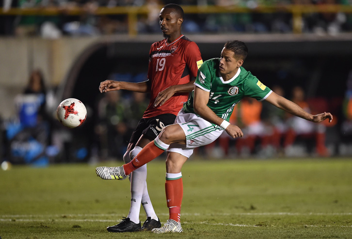 Chicharito in action for Mexico against Trinidad