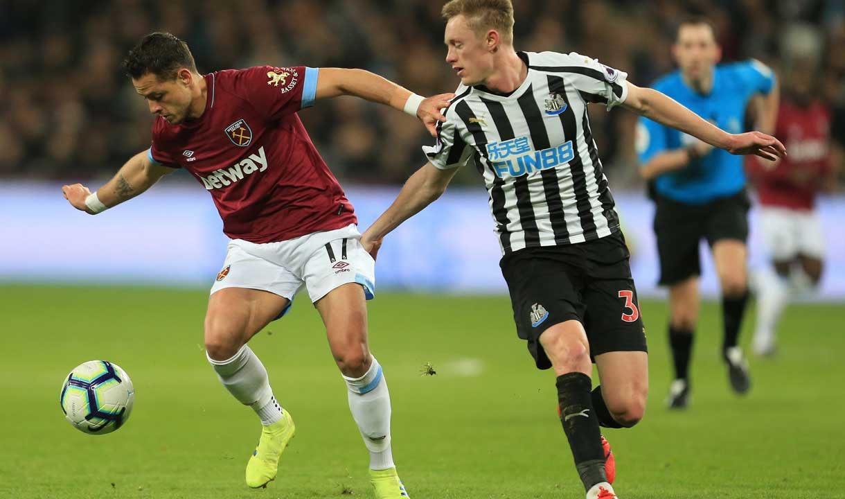 Chicharito in action against Newcastle