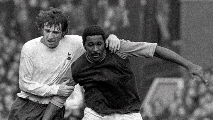 Clyde Best in action against Tottenham Hotspur in 1972