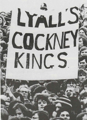 Fans with a Cockney Kings banner