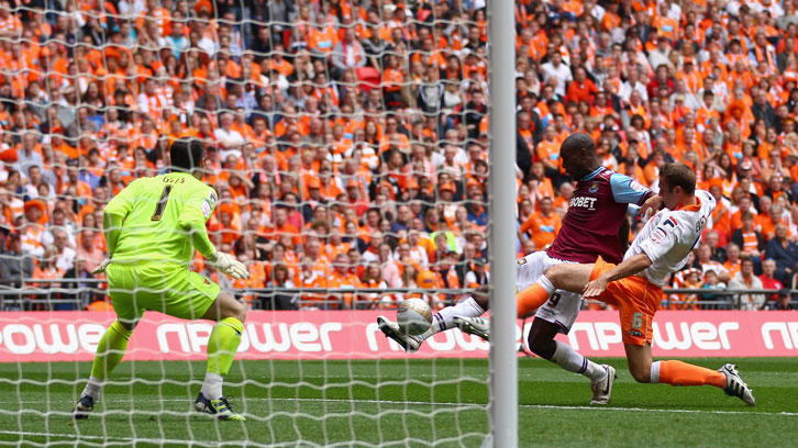 Carlton Cole scores his Play-Off final goal at Wembley in 2012