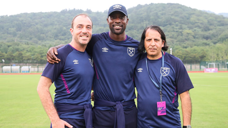 Gerard Prenderville, Carlton Cole and Rashid Abba at the Premier Skills Cup