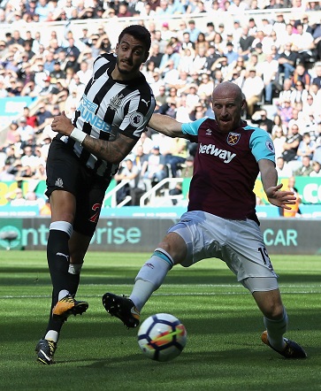 James Collins in action at Newcastle United in August 2017