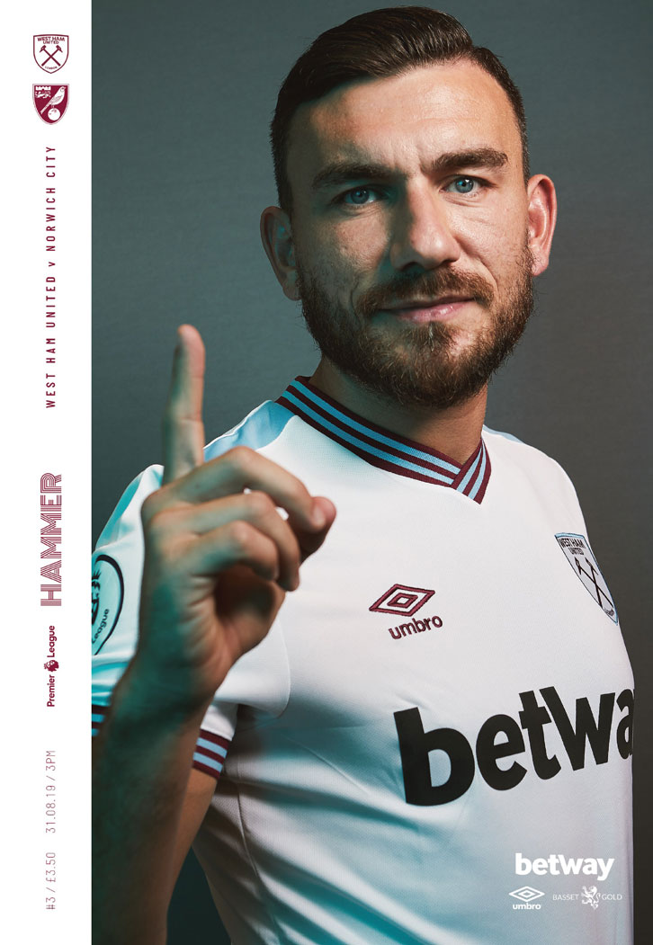 Robert Snodgrass on Norwich programme cover