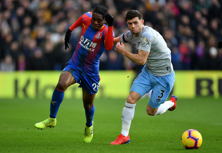 Aaron Cresswell in action at Crystal Palace