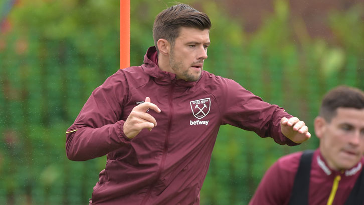 Aaron Cresswell in training at Rush Green