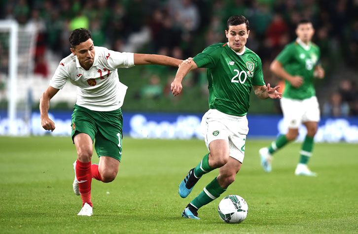 Josh Cullen in action on his Ireland debut
