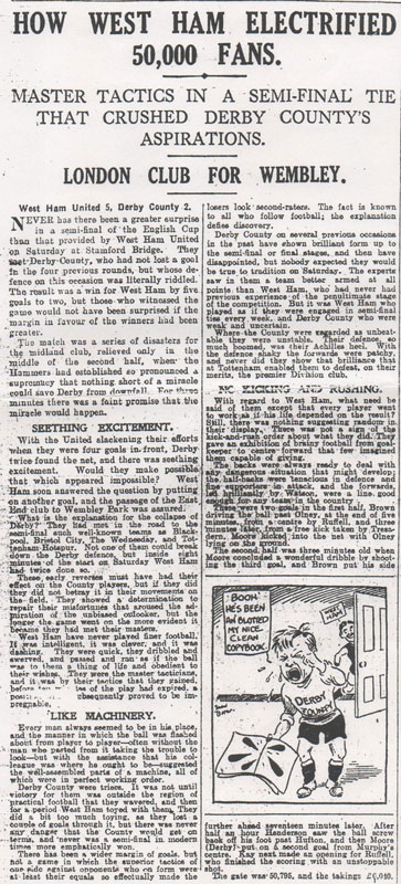 1923 FA Cup semi-final newspaper report