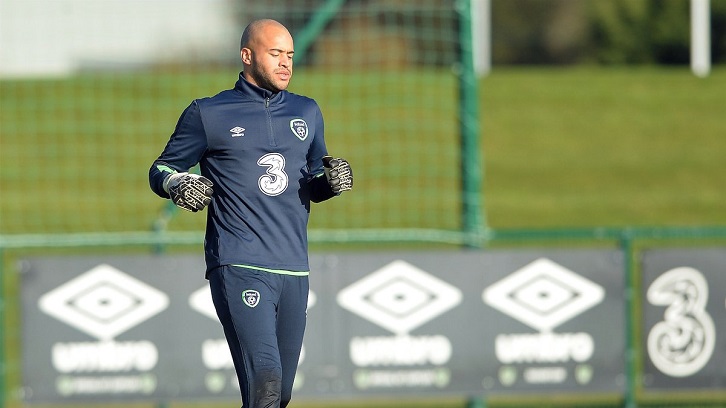 Darren Randolph in training with Ireland